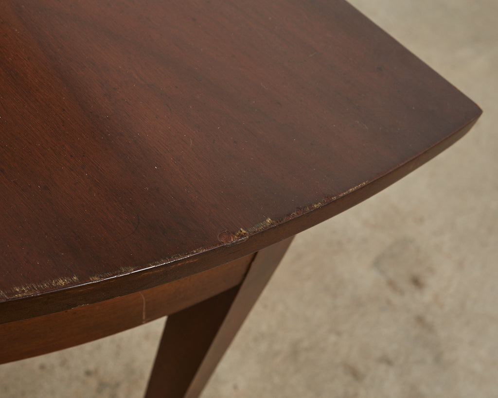 Pair of English Georgian Style Mahogany Demilune Consoles by Kittinger