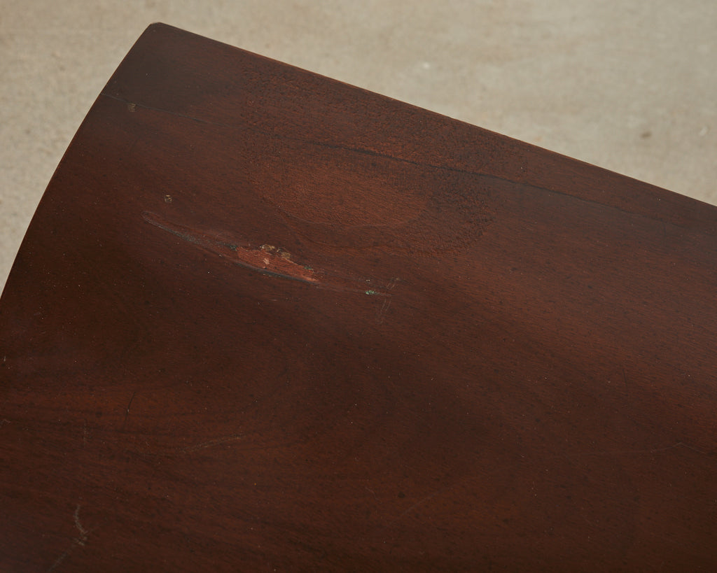 Pair of English Georgian Style Mahogany Demilune Consoles by Kittinger