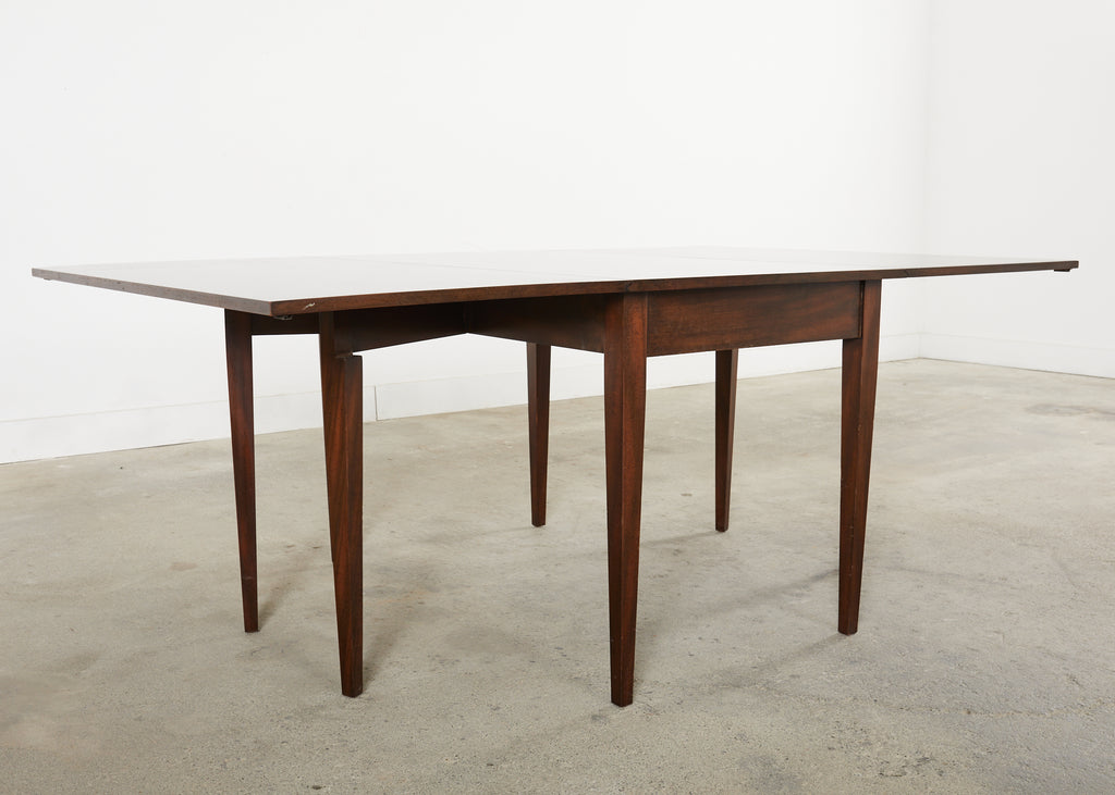 English Georgian Style Banquet Dining Table With Demilune Ends