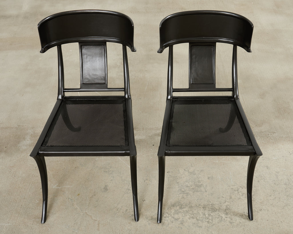 Set Four Michael Taylor Metal Klismos Garden Chairs