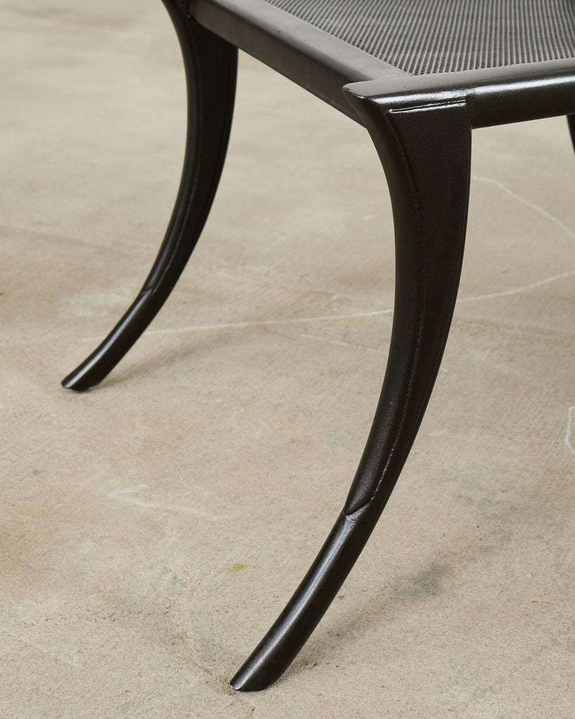 Set Four Michael Taylor Metal Klismos Garden Chairs