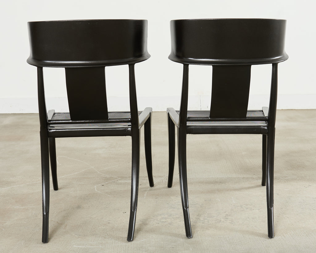 Set Four Michael Taylor Metal Klismos Garden Chairs