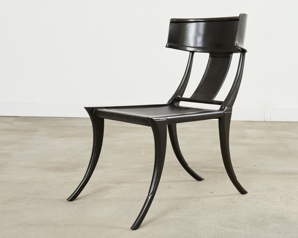 Set Four Michael Taylor Metal Klismos Garden Chairs