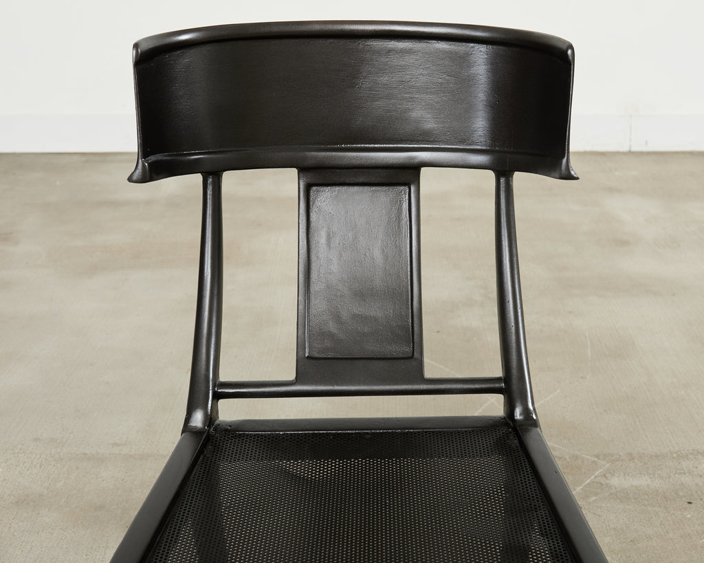 Set Four Michael Taylor Metal Klismos Garden Chairs