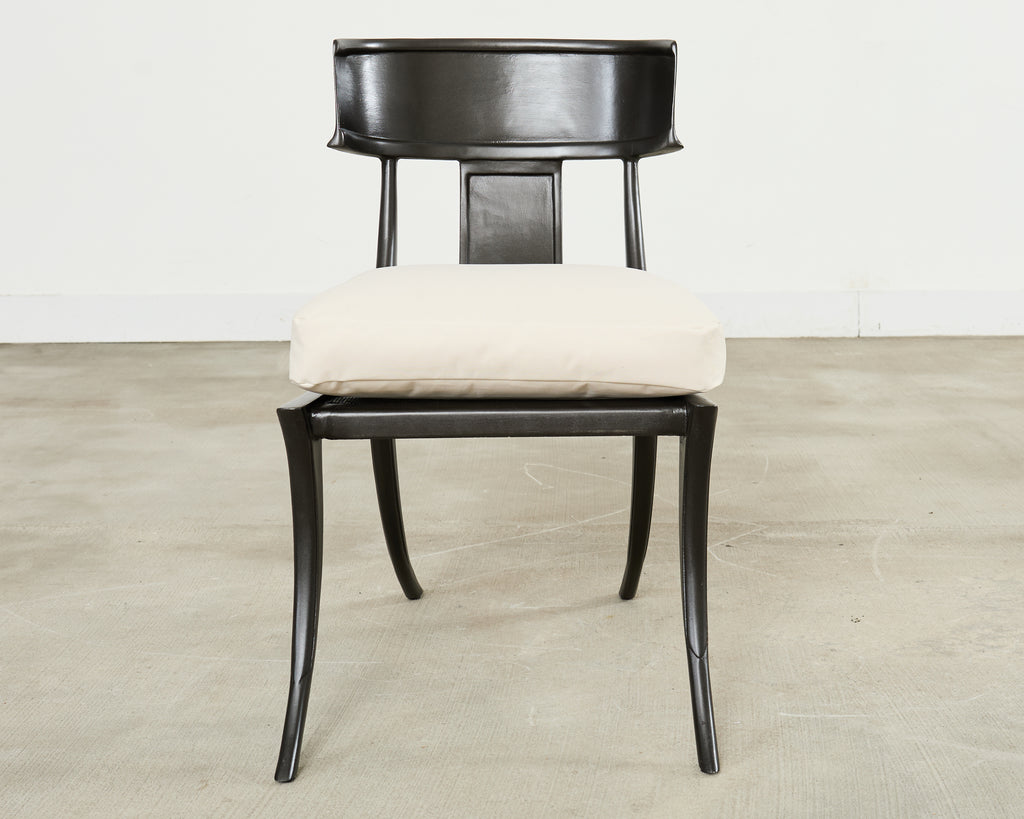 Set Four Michael Taylor Metal Klismos Garden Chairs