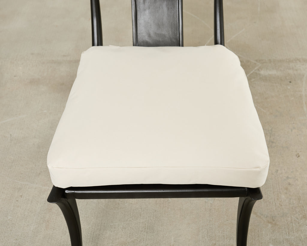 Set Four Michael Taylor Metal Klismos Garden Chairs