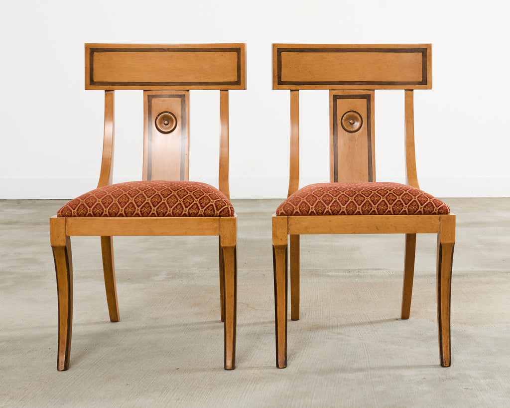 Set of Eight Neoclassical Style Klismos Dining Chairs