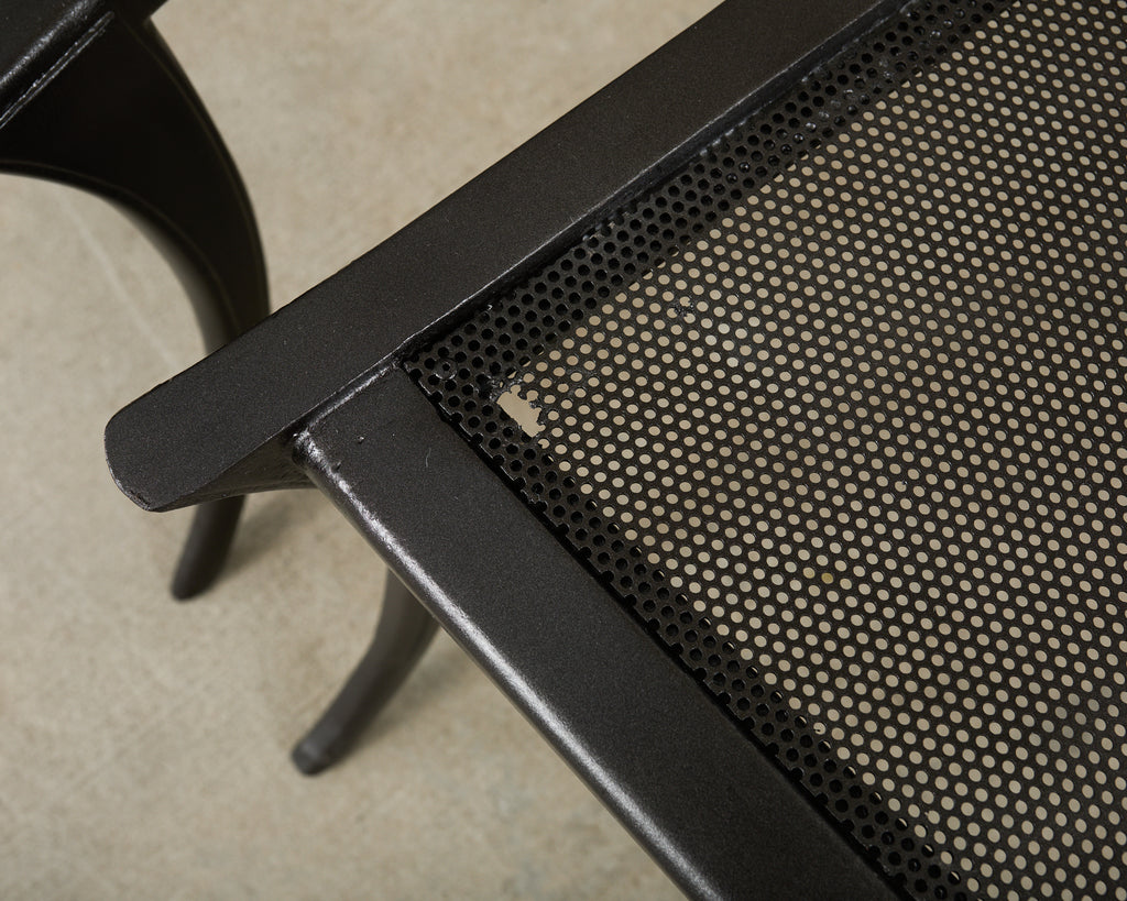 Set Four Michael Taylor Metal Klismos Garden Chairs