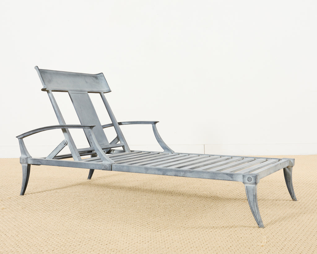 Set of Five Neoclassical Greco-Roman Klismos Chaise Lounges