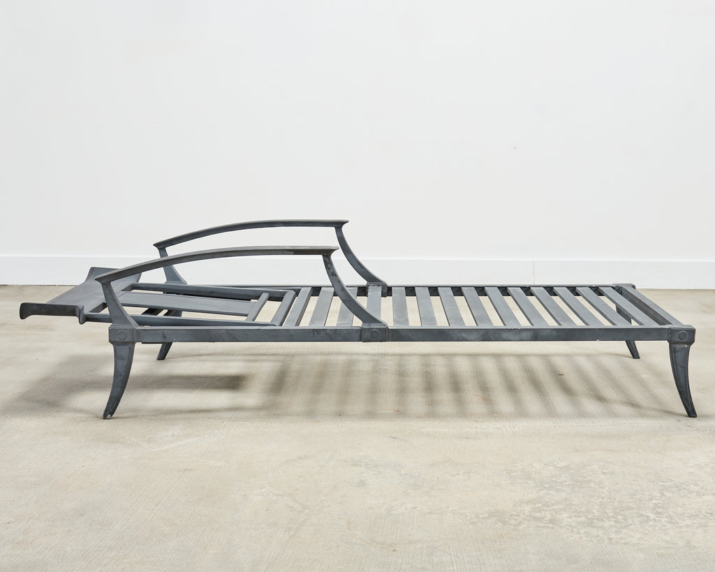 Pair of Neoclassical Greco-Roman Style Klismos Chaise Lounges