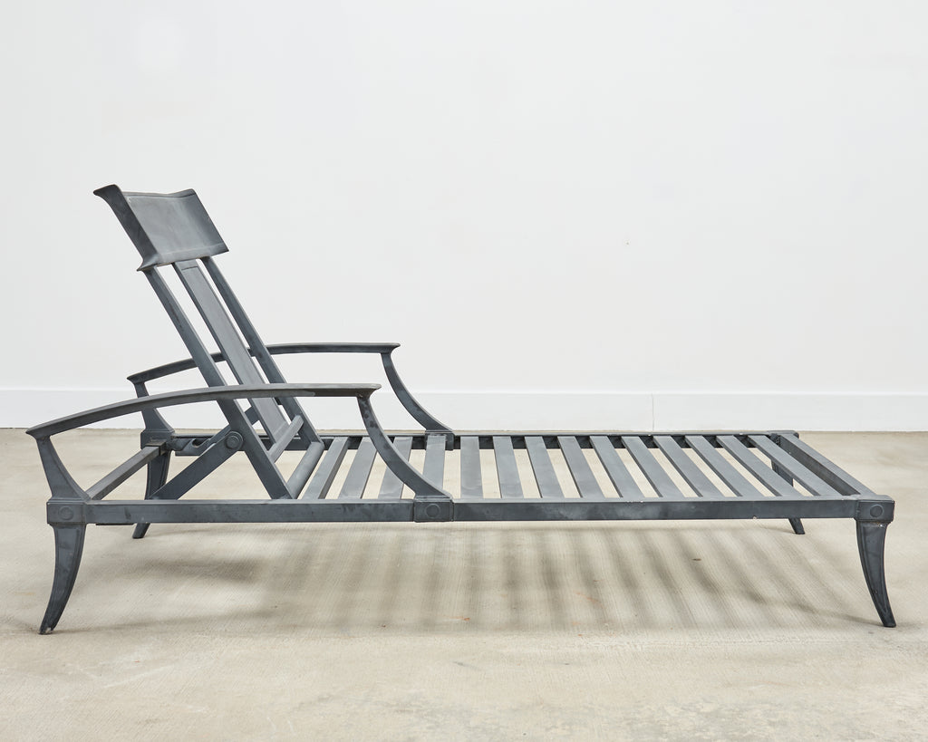 Pair of Neoclassical Greco-Roman Style Klismos Chaise Lounges