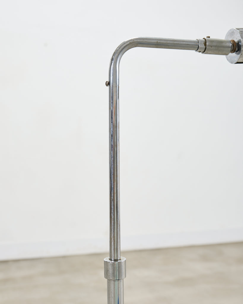 Koch & Lowy OMI Chromed Steel Adjustable Pharmacy Floor Lamp