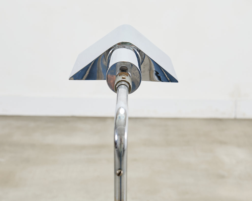 Koch & Lowy OMI Chromed Steel Adjustable Pharmacy Floor Lamp