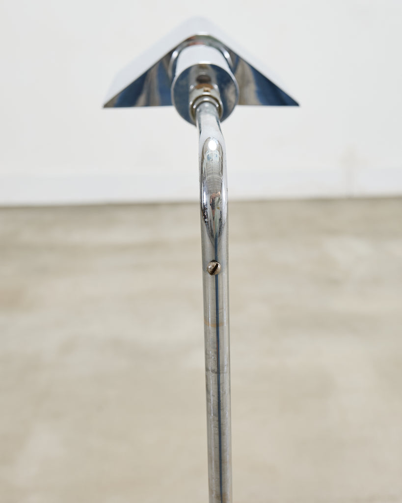 Koch & Lowy OMI Chromed Steel Adjustable Pharmacy Floor Lamp