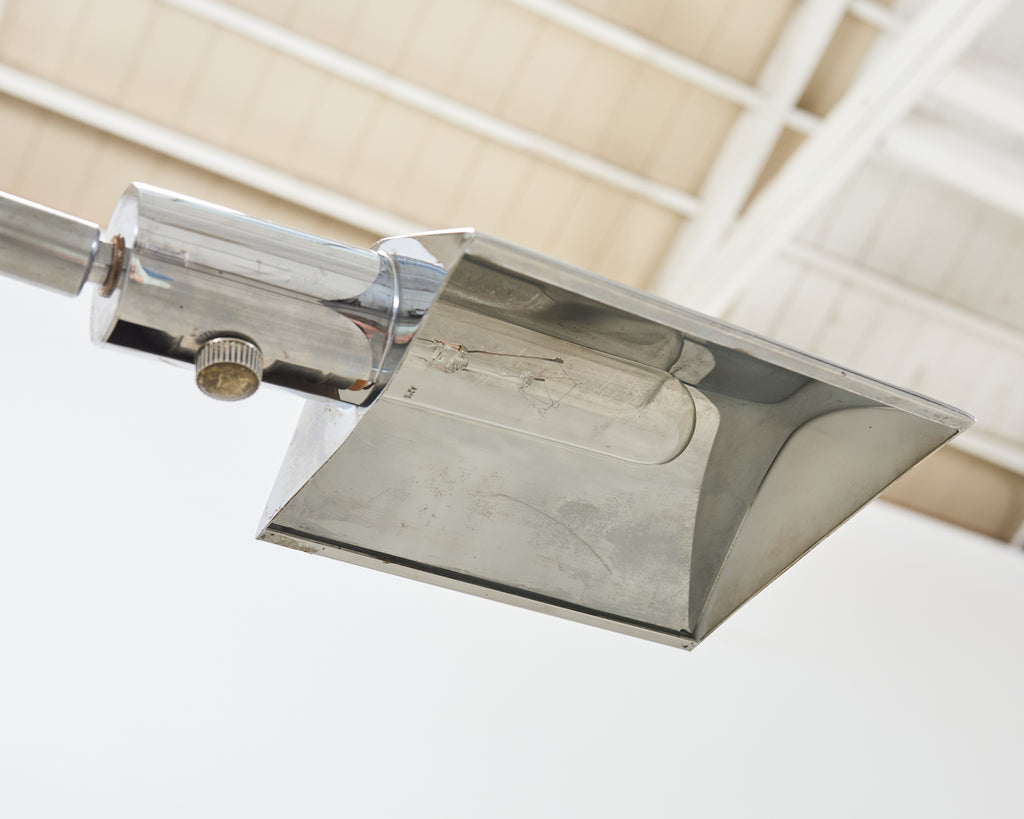 Koch & Lowy OMI Chromed Steel Adjustable Pharmacy Floor Lamp