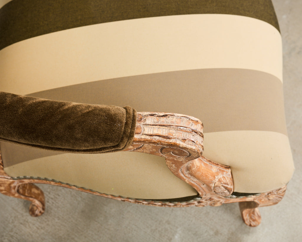 Pair of Louis XV French Provincial Style Fauteuil Armchairs by Kreiss