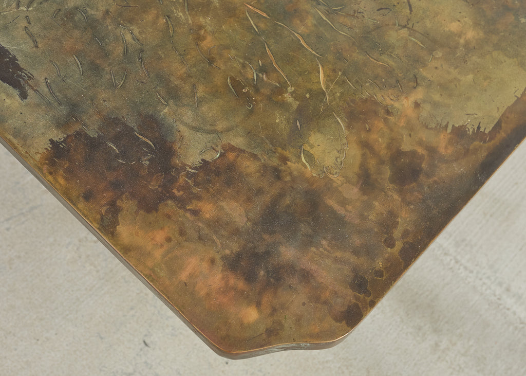 Philip Kelvin LaVerne Creation of Man Bronze Cocktail Table