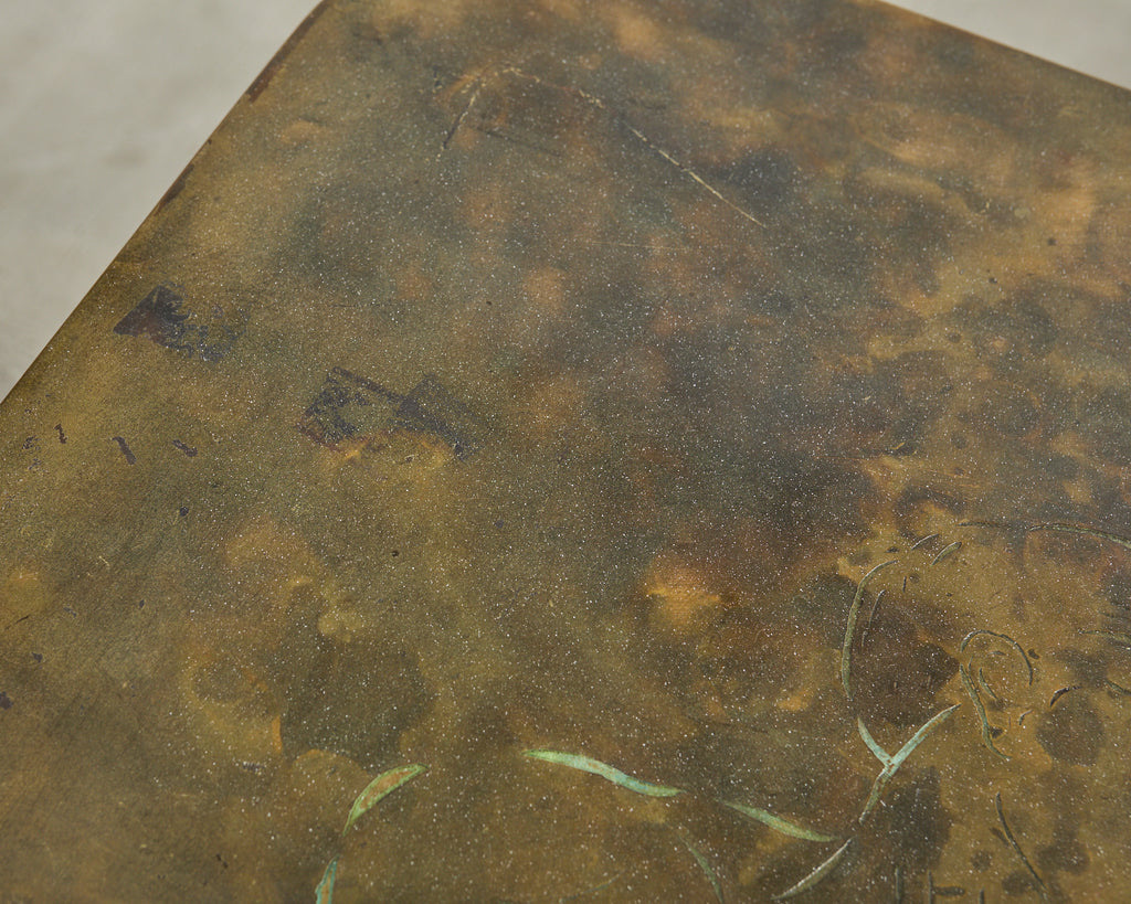 Philip Kelvin LaVerne Creation of Man Bronze Cocktail Table