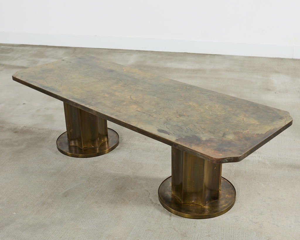 Philip Kelvin LaVerne Creation of Man Bronze Cocktail Table