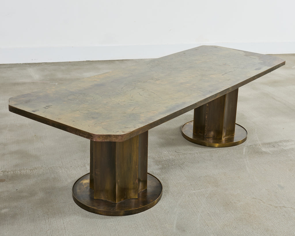 Philip Kelvin LaVerne Creation of Man Bronze Cocktail Table