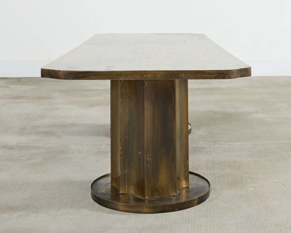 Philip Kelvin LaVerne Creation of Man Bronze Cocktail Table