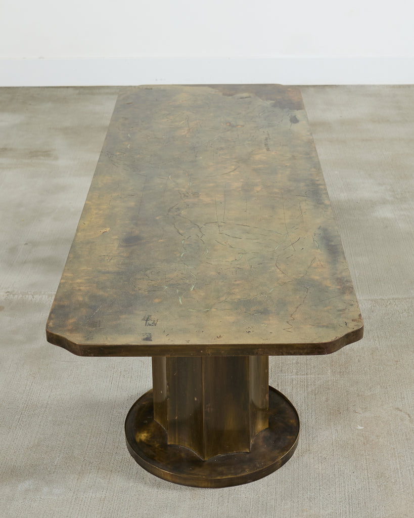 Philip Kelvin LaVerne Creation of Man Bronze Cocktail Table