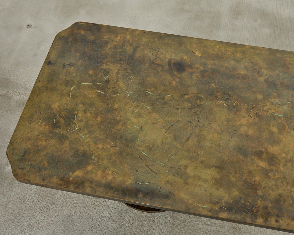 Philip Kelvin LaVerne Creation of Man Bronze Cocktail Table