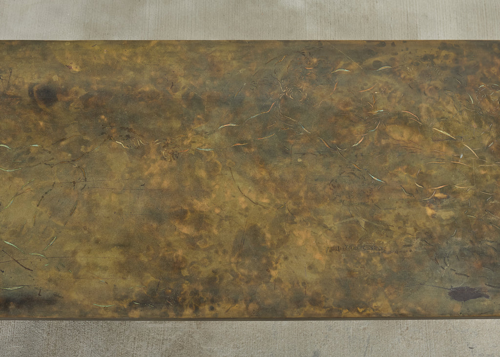 Philip Kelvin LaVerne Creation of Man Bronze Cocktail Table