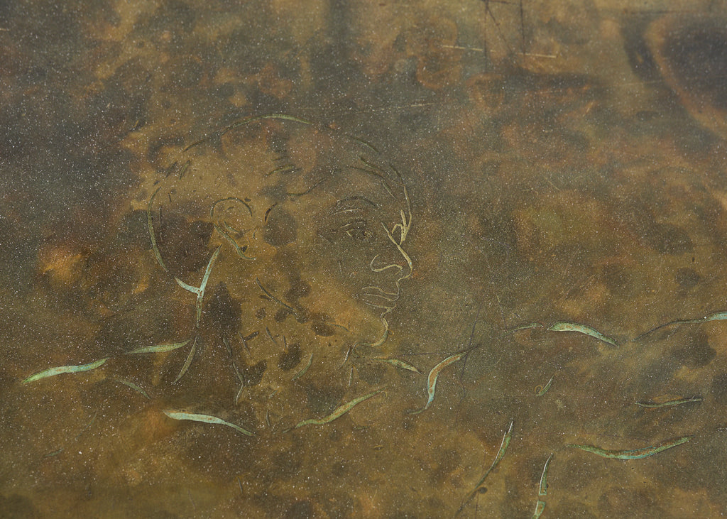 Philip Kelvin LaVerne Creation of Man Bronze Cocktail Table
