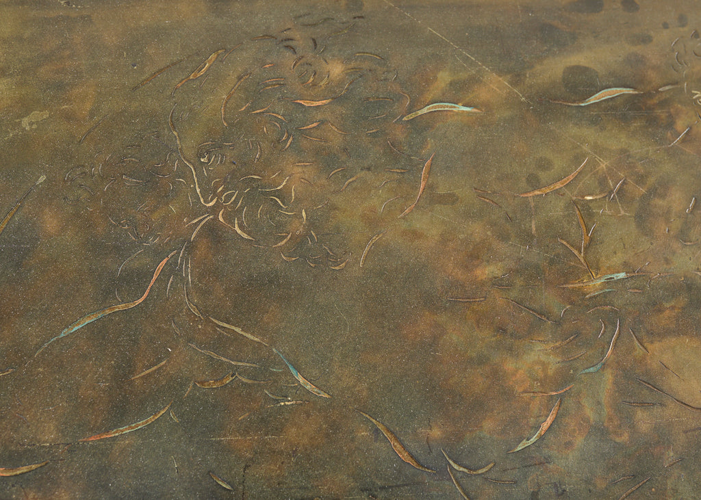 Philip Kelvin LaVerne Creation of Man Bronze Cocktail Table