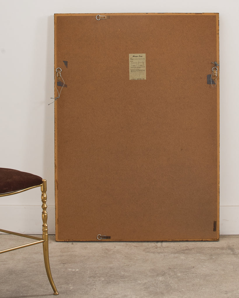 Labarge Hollywood Regency Giltwood Faux Bamboo Cushion Mirror