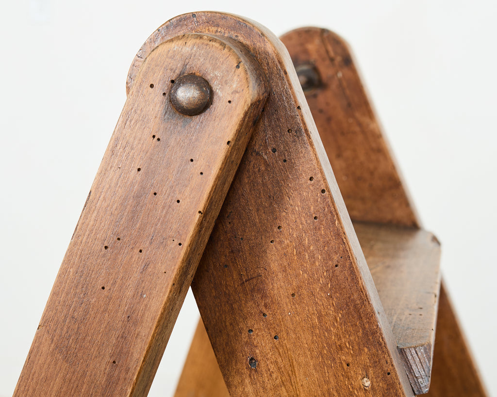 19th Century French Folding Library Step Ladder