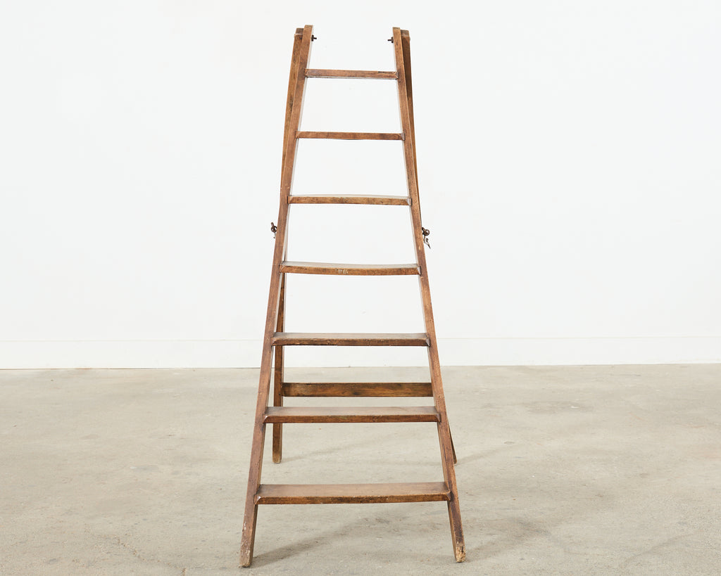 19th Century French Folding Library Step Ladder