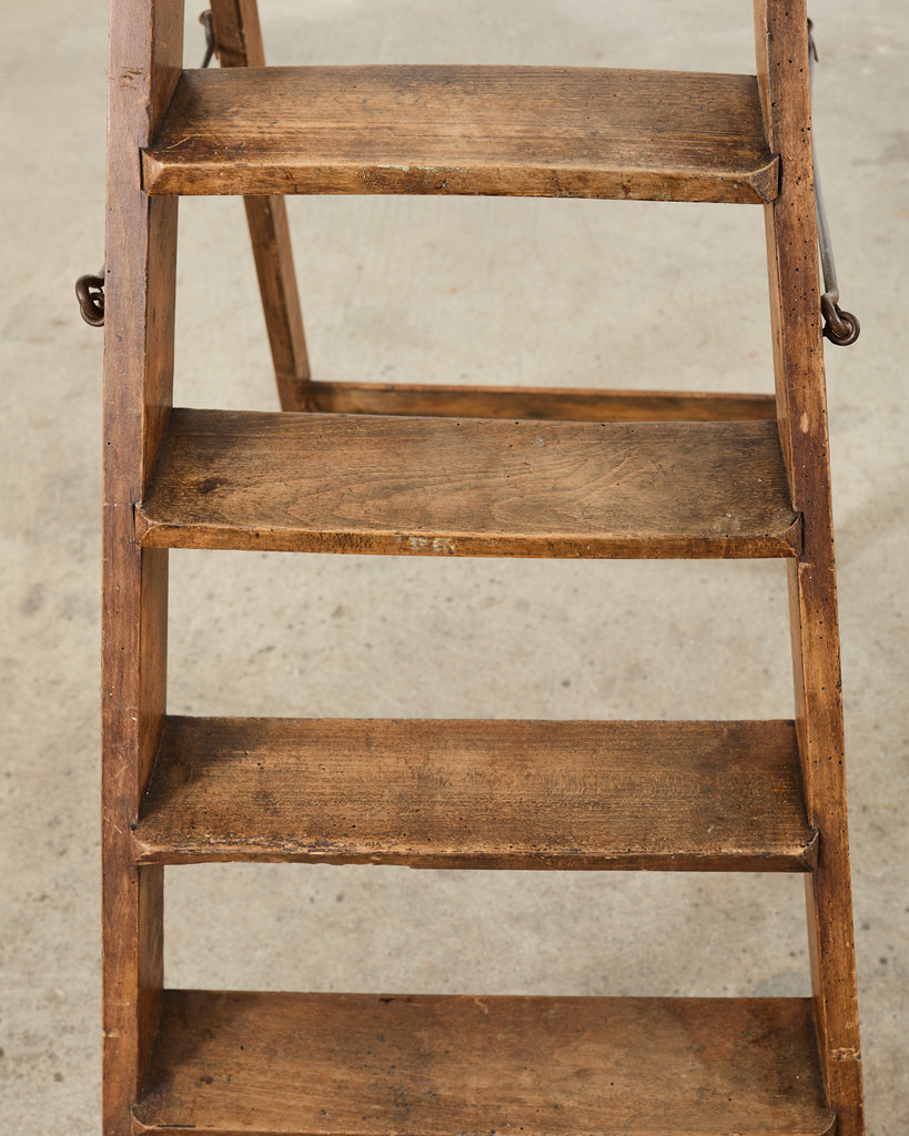 19th Century French Folding Library Step Ladder