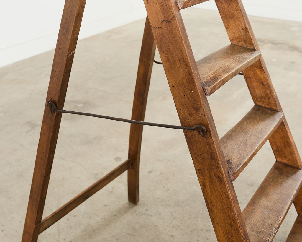 19th Century French Folding Library Step Ladder