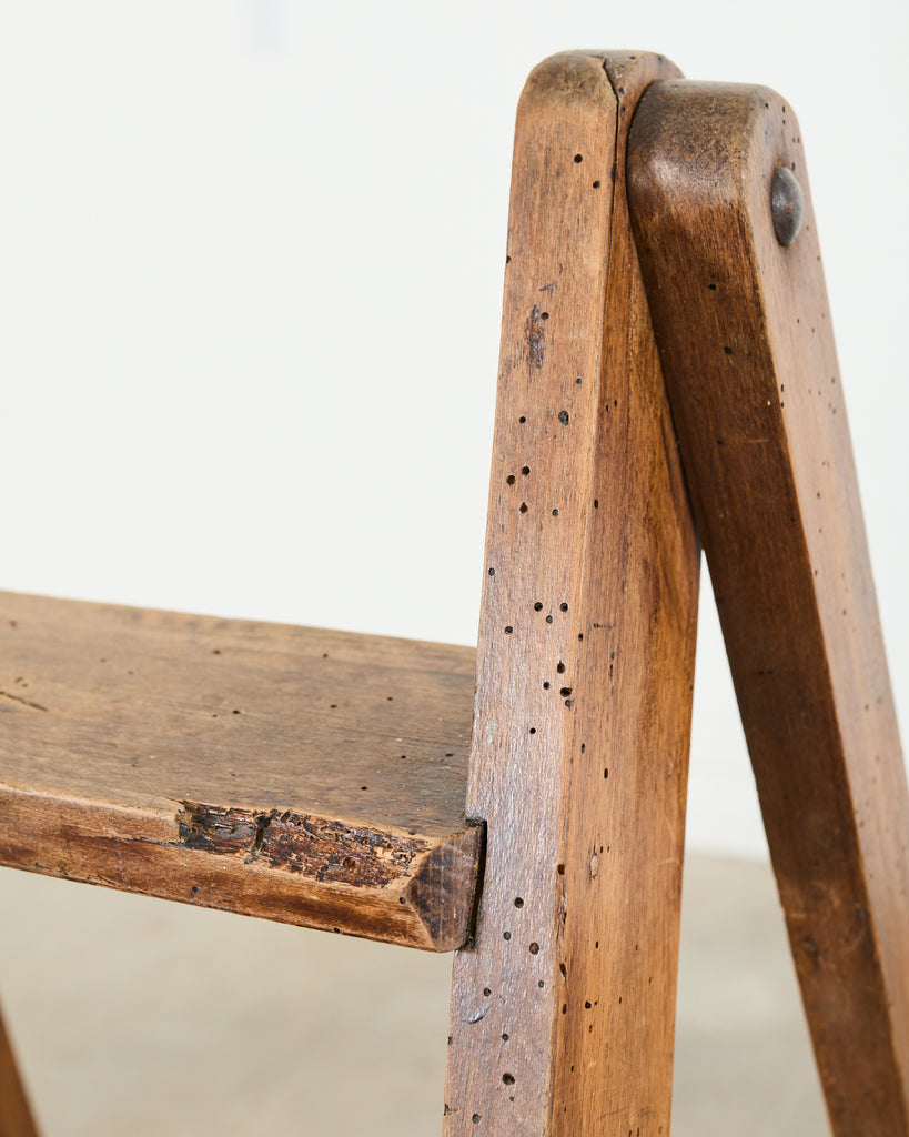 19th Century French Folding Library Step Ladder