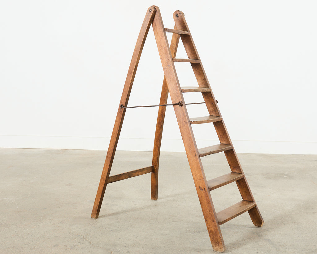 19th Century French Folding Library Step Ladder