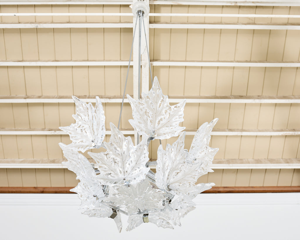 Lalique Champs Élysees 2 Tier Twelve Leaf Chandelier