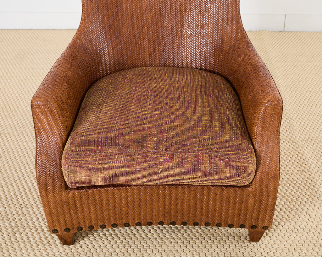 Organic Modern Rattan Wicker Lounge Chair by Lane Venture