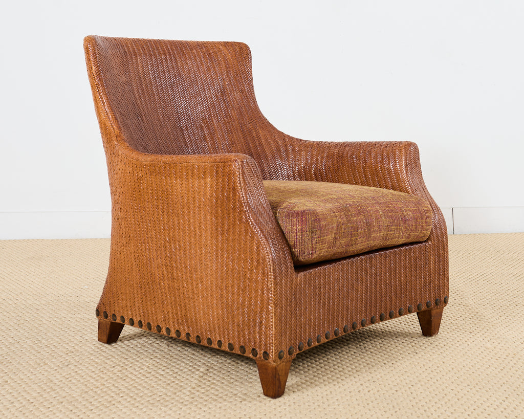 Organic Modern Rattan Wicker Lounge Chair by Lane Venture