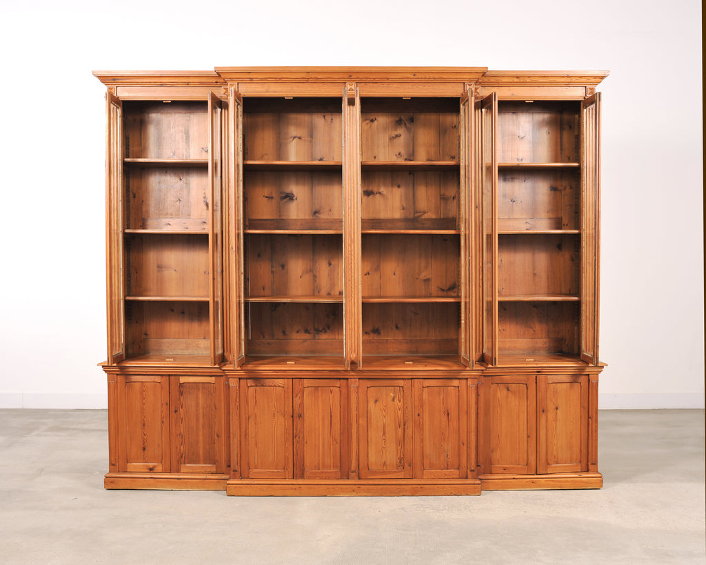 French Provincial Pine Library Bibliotheque Bookcase 10 Ft
