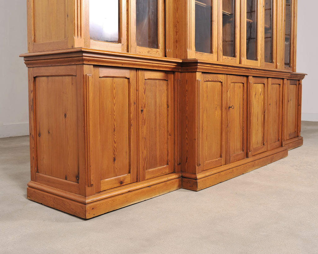 French Provincial Pine Library Bibliotheque Bookcase 10 Ft