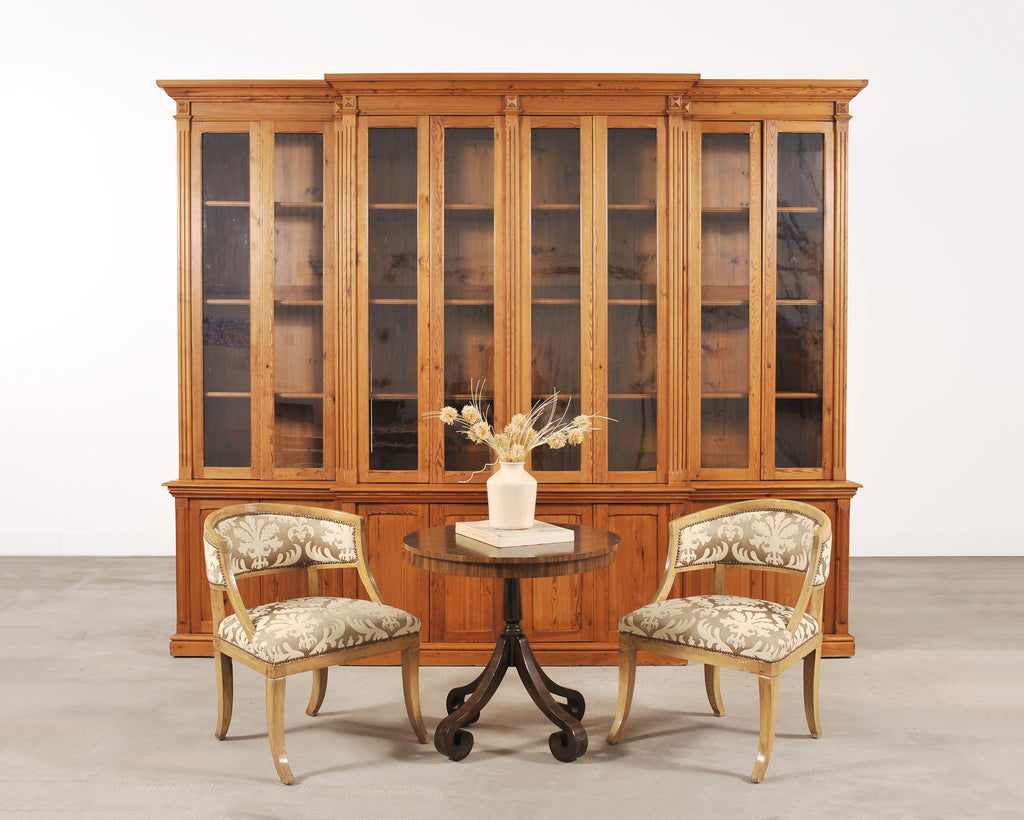 French Provincial Pine Library Bibliotheque Bookcase 10 Ft