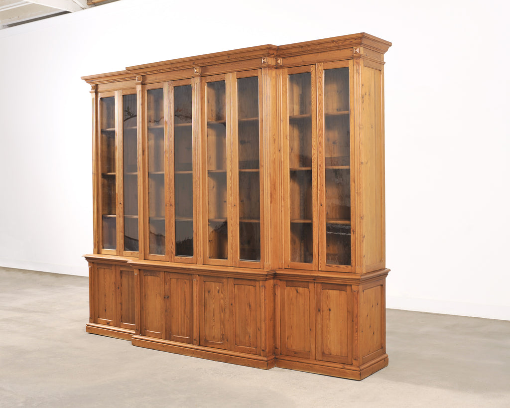 French Provincial Pine Library Bibliotheque Bookcase 10 Ft
