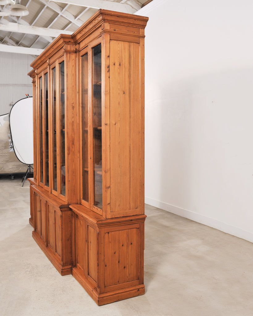 French Provincial Pine Library Bibliotheque Bookcase 10 Ft