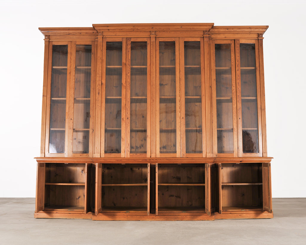 French Provincial Pine Library Bibliotheque Bookcase 10 Ft