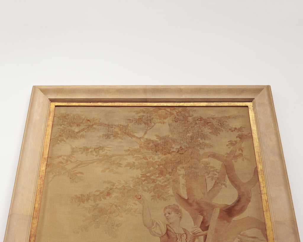 19th Century French Aubusson Harvest Tapestry Framed Panel 9.5 Ft