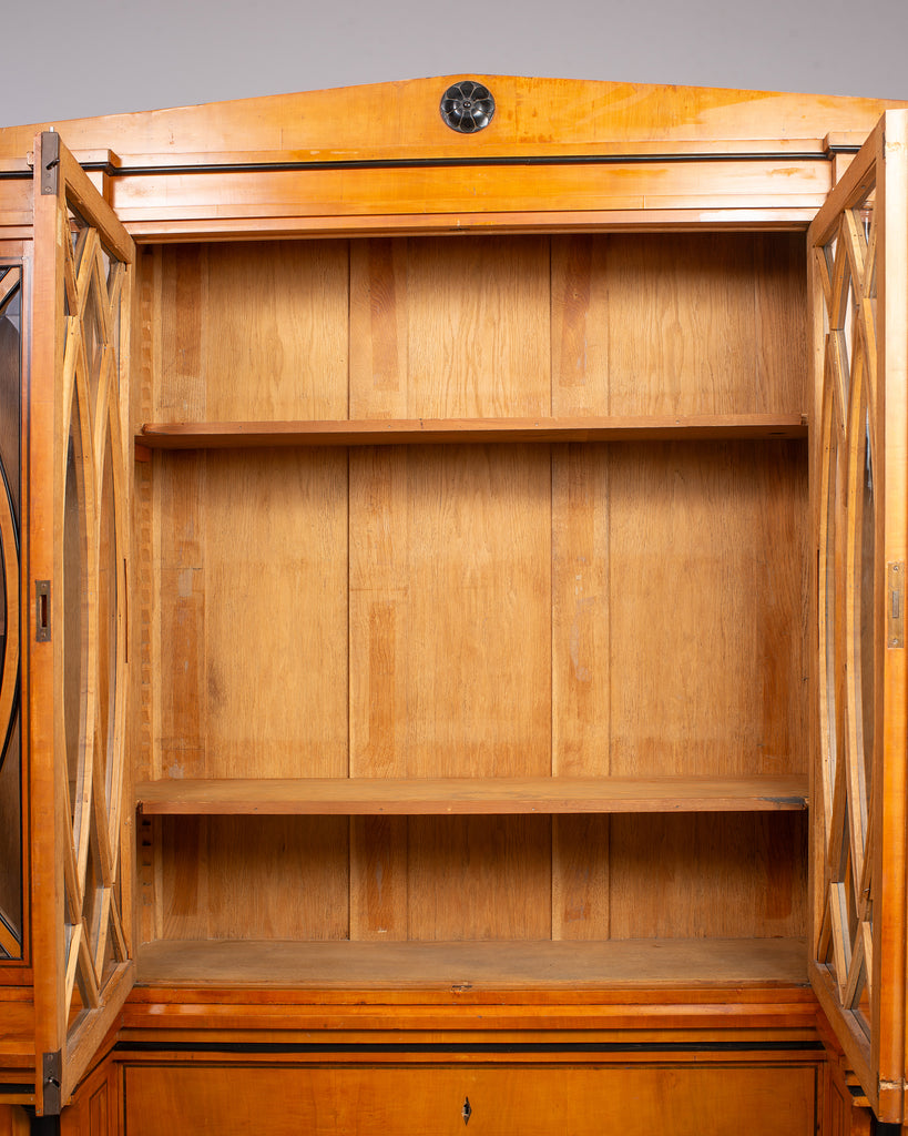 19th Century Austrian Biedermeier Fruitwood Bibliotheque Bookcase