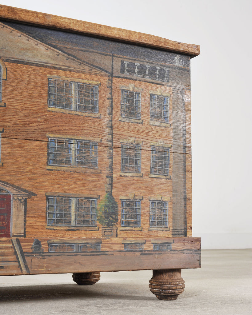 19th C. Country English Painted Georgian House Blanket Chest