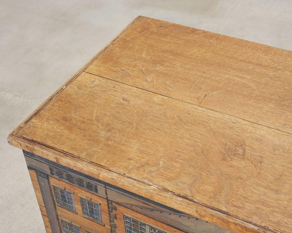 19th C. Country English Painted Georgian House Blanket Chest